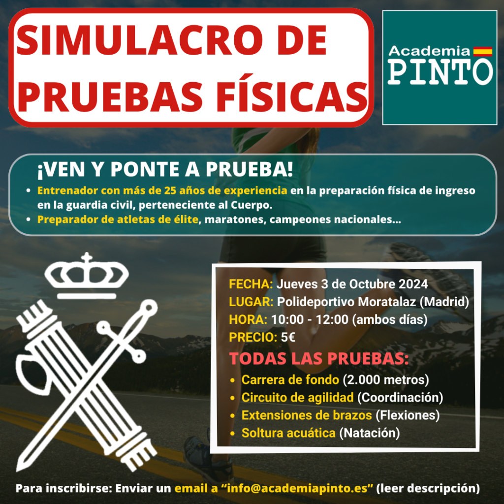 Simulacro Pruebas Físicas Guardia Civil por Academia Pinto