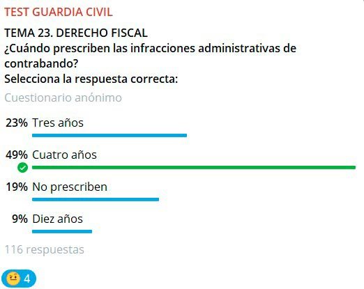 Pregunta de ejemplo de test gratis guardia civil