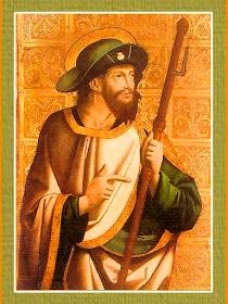 Ilustración del apóstol Santiago el Mayor unido a la tradición de la Virgen del Pilar