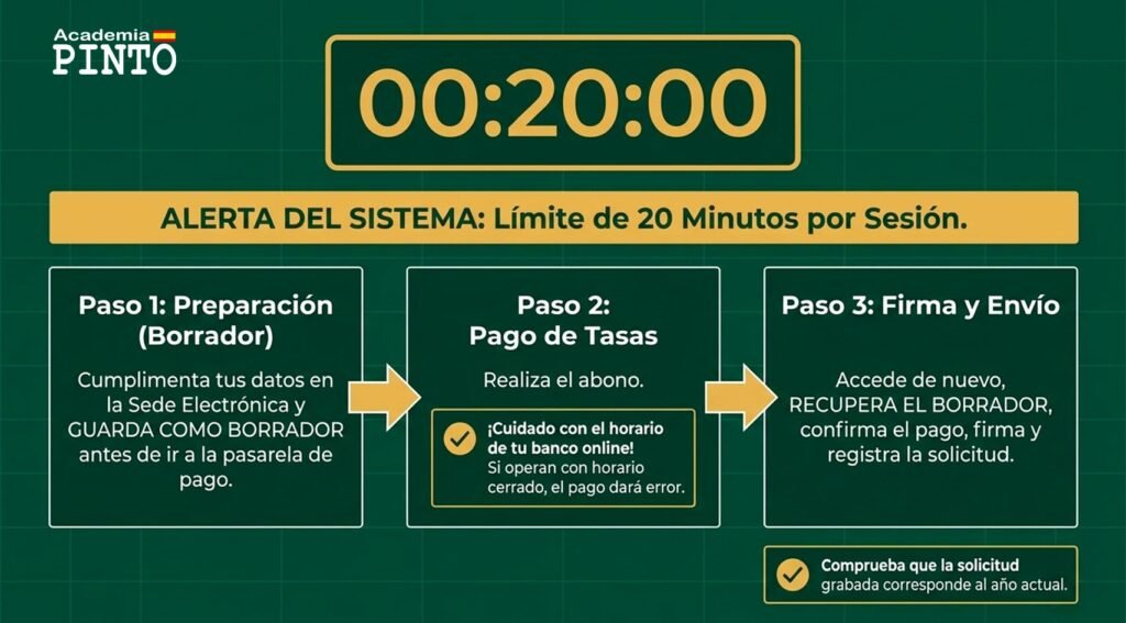 tiempo para rellenar la convocatoria guardia civil 2026