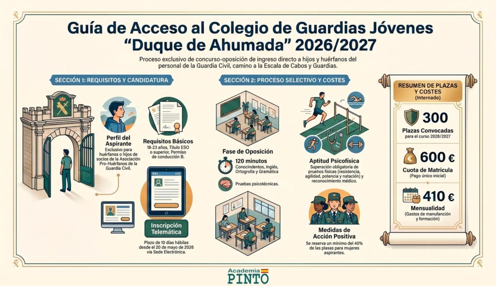 Guía de acceso al Colegio de Guardias Jóvenes Duque de Ahumada 2026 2027