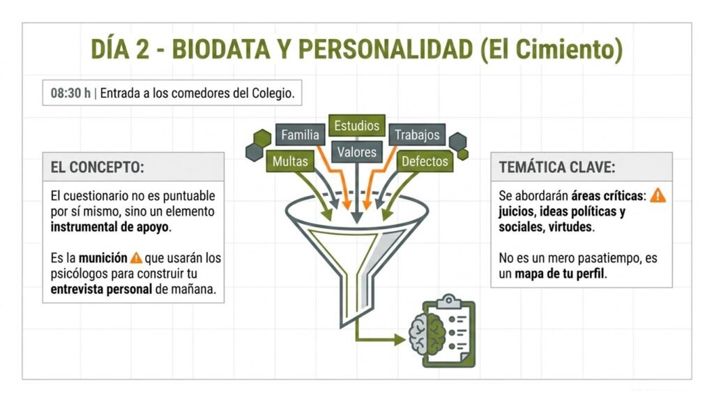 Esquema del biodata y test de personalidad de Guardia Civil