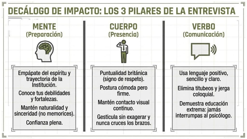 Consejos de preparación, presencia y comunicación para la entrevista de Guardia Civil