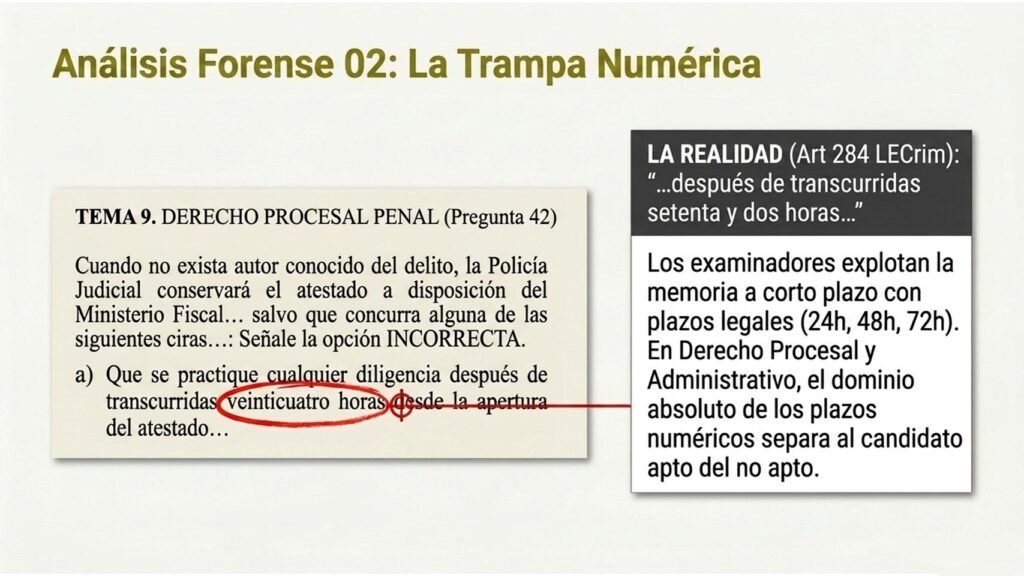 Ejemplo de pregunta numérica de Derecho Procesal del examen Guardia Civil 2026